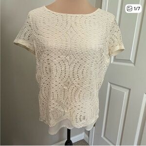 J. Crew Cream Lace Women's Top